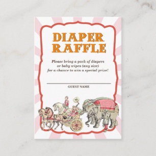 Vintage Circus Diaper Raffle Tickets Enclosure Card