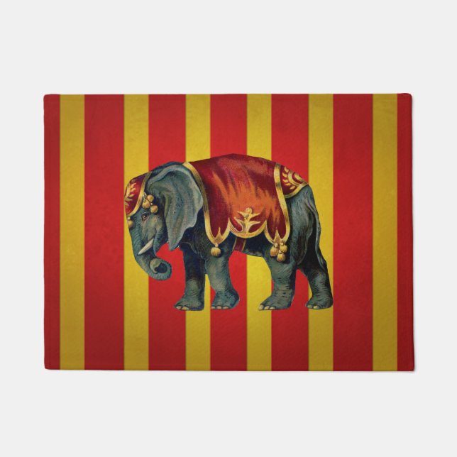 vintage circus elephant doormat (Front)