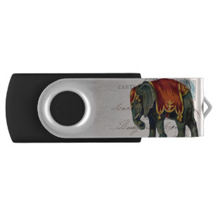 Vintage Circus Elephant Flash Drive