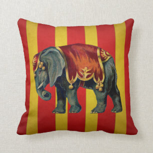 vintage circus elephant pillow