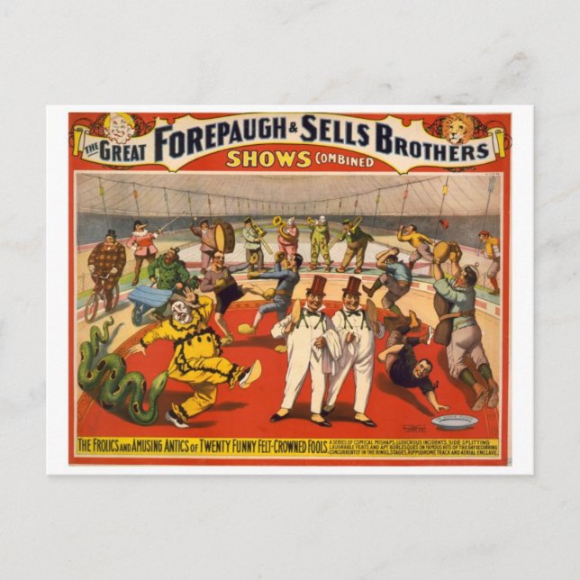 Vintage Circus Forepaugh & Sells Postcard (Front)