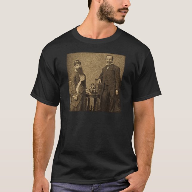 Vintage Circus Freak Bearded Lady T-Shirt (Front)