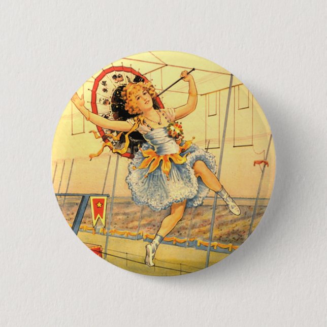 Vintage Circus Girl Button (Front)