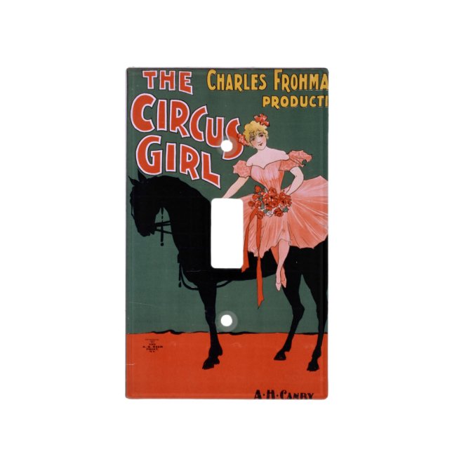 Vintage Circus Girl Poster Light Plate Cover (Front)