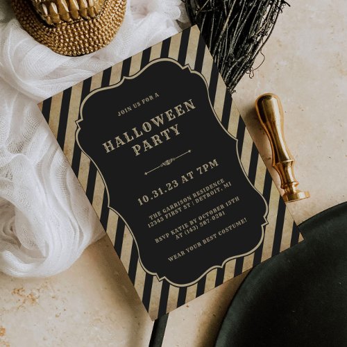 Vintage Circus Halloween Party Invitation Carnival