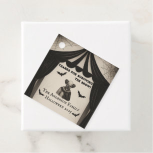 Vintage Circus Haunted Carnival Theme Halloween Favor Tags