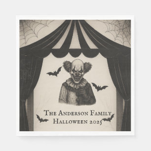 Vintage Circus Haunted Carnival Theme Halloween Napkins
