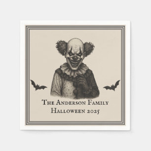 Vintage Circus Haunted Carnival Theme Halloween Napkins