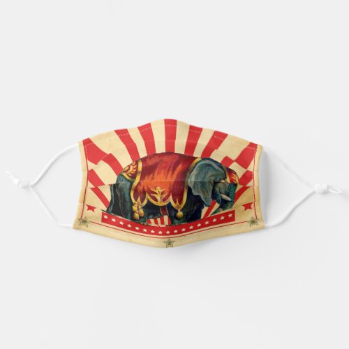 Vintage Circus Illustration Art Old Antique Adult Cloth Face Mask