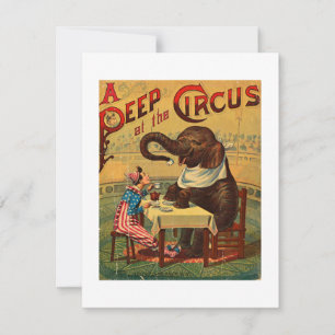 Vintage Circus Illustration Art Old Antique Card