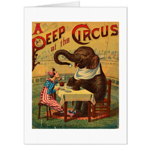 Vintage Circus Illustration Art Old Antique Card