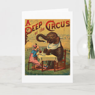 Vintage Circus Illustration Art Old Antique Card