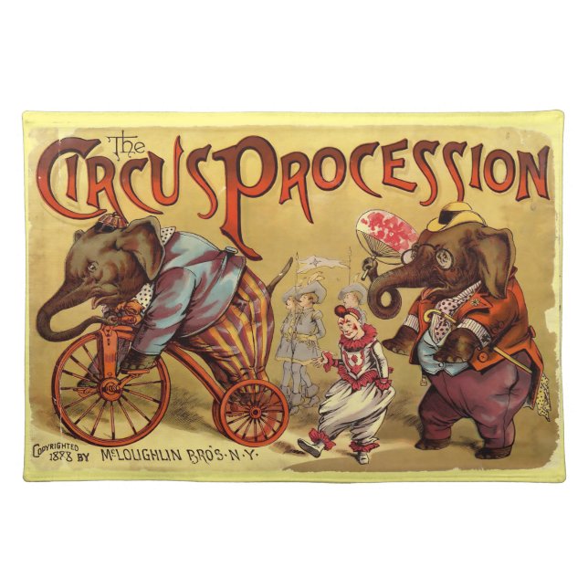 Vintage Circus Illustration Art Old Antique Cloth Placemat (Front)