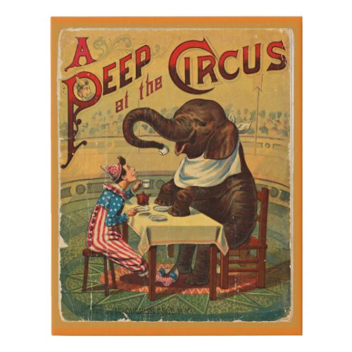 Vintage Circus Illustration Art Old Antique Faux Canvas Print