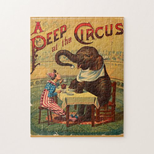 Vintage Circus Illustration Art Old Antique Jigsaw Puzzle