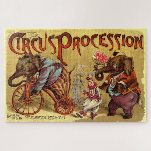 Vintage Circus Illustration Art Old Antique Jigsaw Puzzle