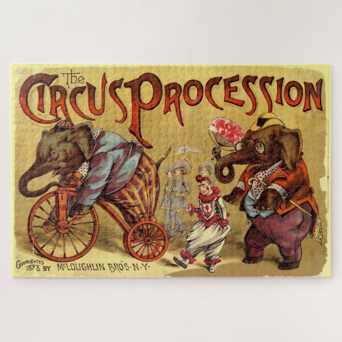 Vintage Circus Illustration Art Old Antique Jigsaw Puzzle