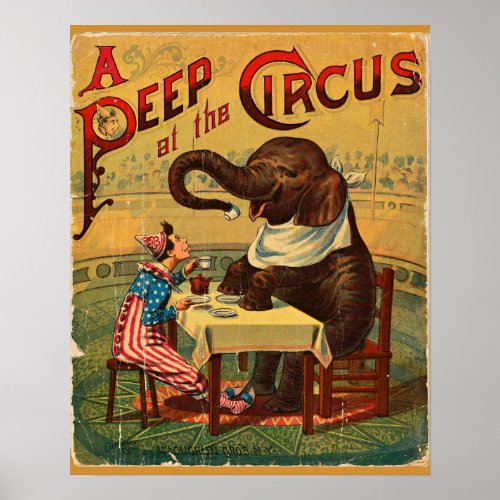 Vintage Circus Illustration Art Old Antique Poster