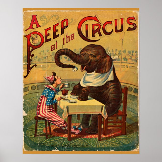 Vintage Circus Illustration Art Old Antique Poster (Front)