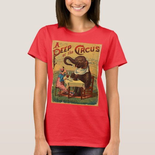 Vintage Circus Illustration Art Old Antique T_Shirt
