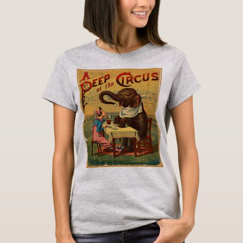 Vintage Circus Illustration Art Old Antique T_Shirt