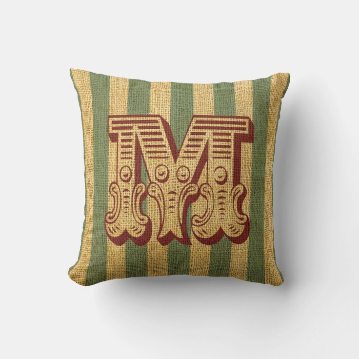 Vintage Circus Letter M Throw Pillow Zazzle