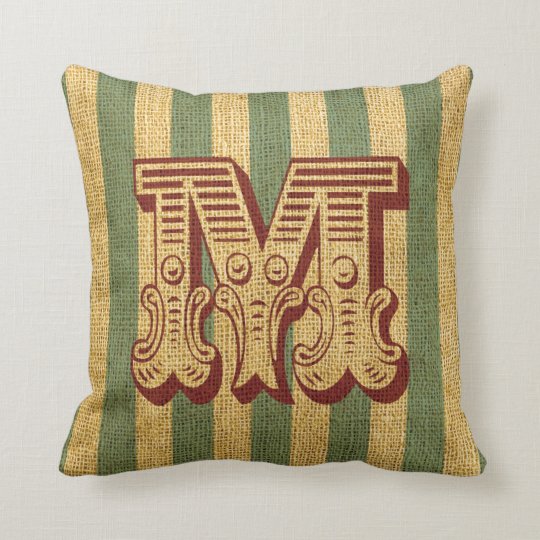 Vintage Circus Letter M Throw Pillow | Zazzle.com