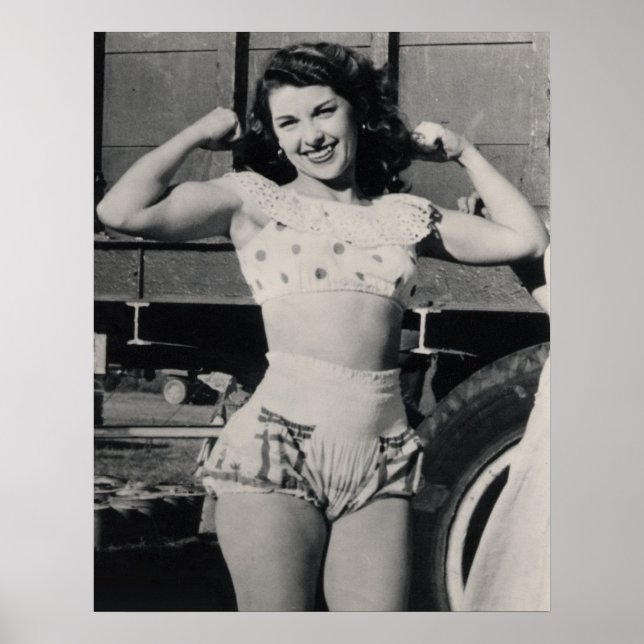 Vintage Circus Muscle Girl Photo Poster (Front)