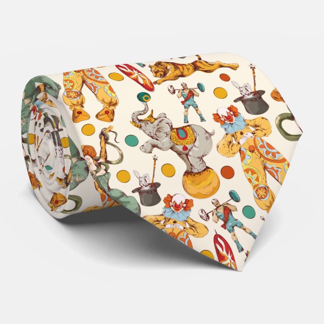 Vintage Circus Neck Tie (Rolled)