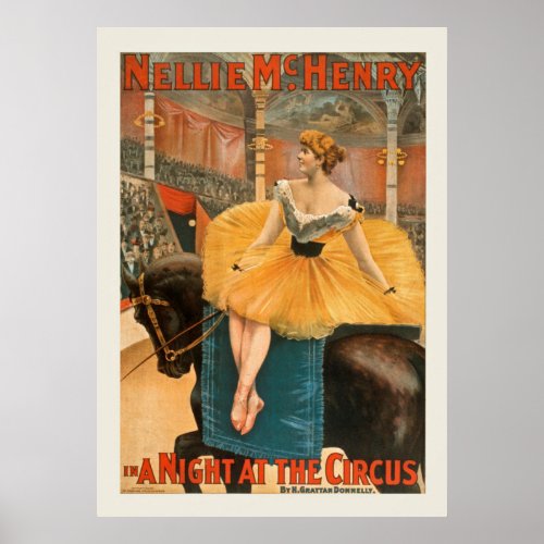 Vintage Circus Night Poster