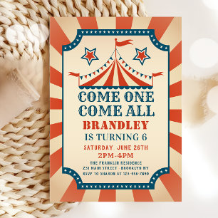 Vintage Circus Party Carnival Party Birthday Invitation