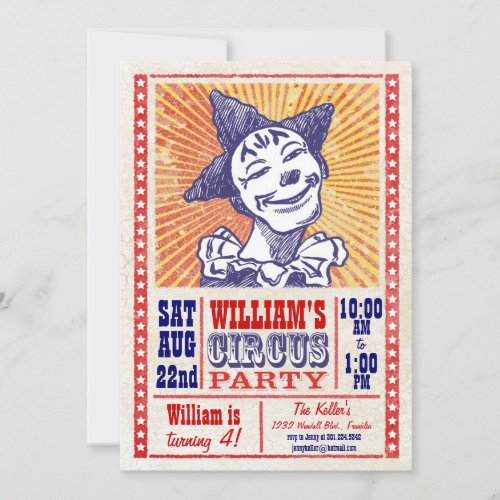 Vintage Circus Party Invitation