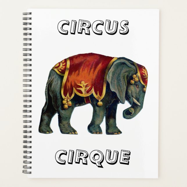 Vintage circus performing elephant circus  ,  planner (Front)