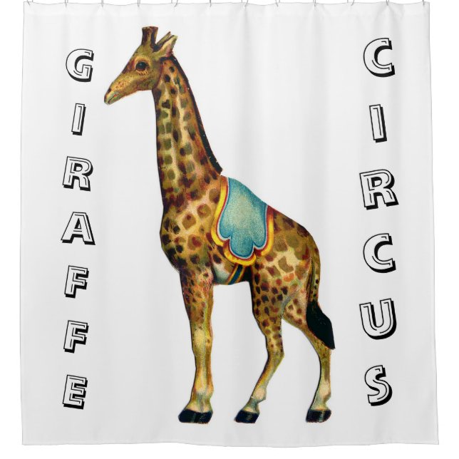 Vintage circus performing giraffe shower curtain (Front)
