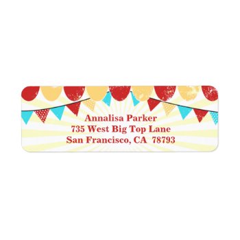 Vintage Circus Personalized Address Label by Jamene at Zazzle