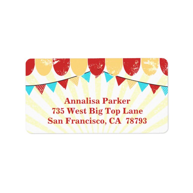 Vintage Circus personalized address label (Front)