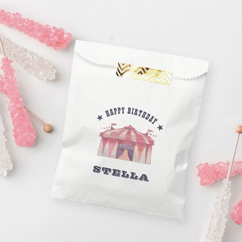 Vintage Circus Personalized Birthday Party Favor Bag