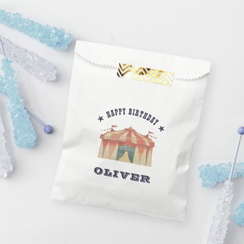 Vintage Circus Personalized Birthday Party Favor Bag