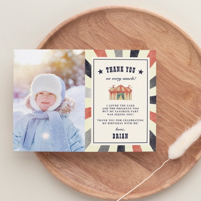 Vintage Circus Photo Thank You Card (Creator Uploaded)