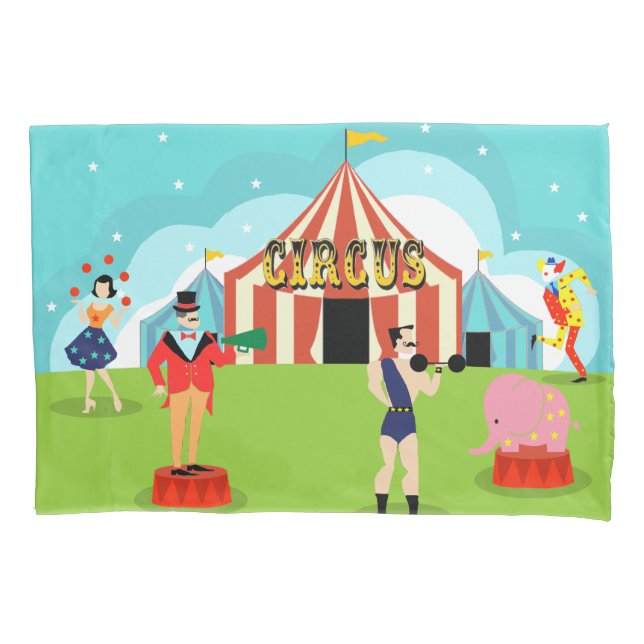 Vintage Circus Pillowcase (Front)
