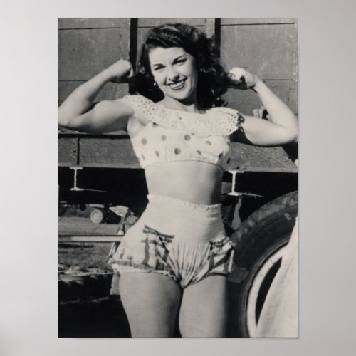 Vintage Circus pin up girl photo Poster