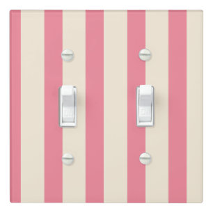 Vintage Circus Pink & Cream Vertical Stripes Light Switch Cover