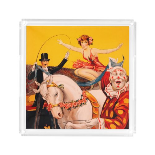 Vintage Circus Poster Acrylic Tray