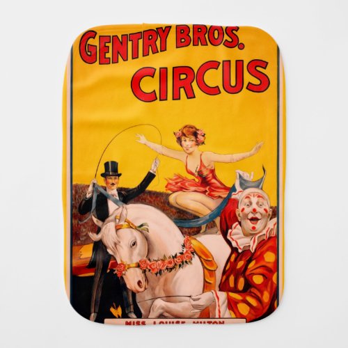 Vintage Circus Poster Baby Burp Cloth