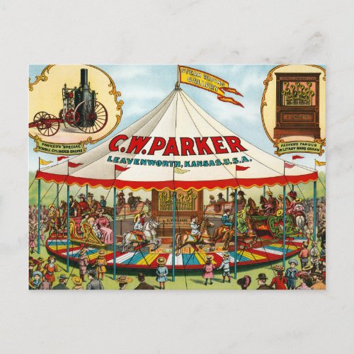 Vintage Circus Poster CW Parker Postcard