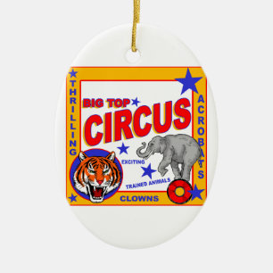 Vintage Circus Poster Ceramic Ornament