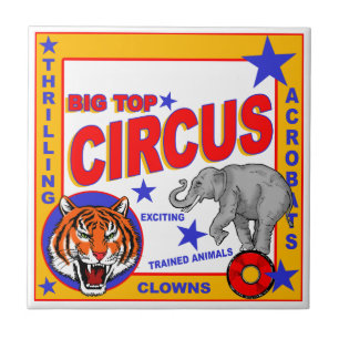 Vintage Circus Poster Ceramic Tile