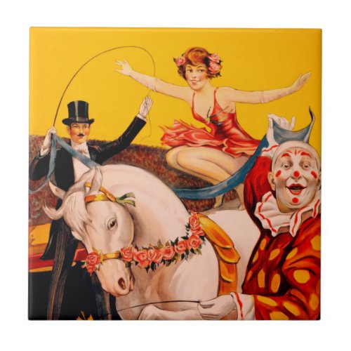 Vintage Circus Poster Ceramic Tile