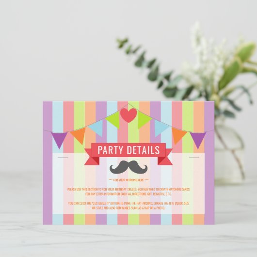 Vintage Circus Poster Children's Birthday Detail (Standing Front)