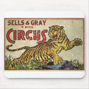 Vintage Circus Poster - circa 1930 - distressed Mouse Pad